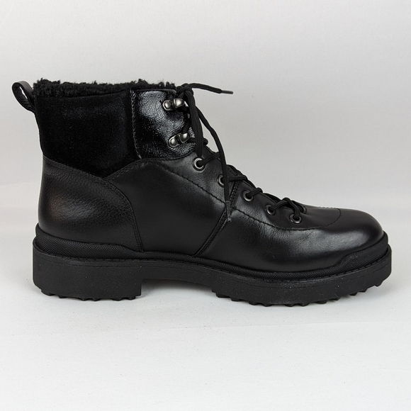 Geox Nevegal Amphibiox Waterproof Leather Combat Ankle Boot Black EU41 10.5 NIB - Picture 3 of 14